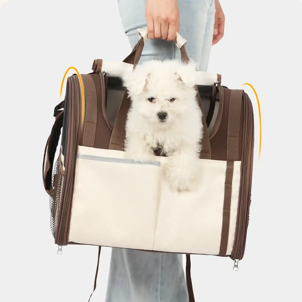 Sac à dos pour animaux de compagnie pliable, respirant et de grande capacité pour le voyage, la sécurité et le vétérinaire. - Image 11