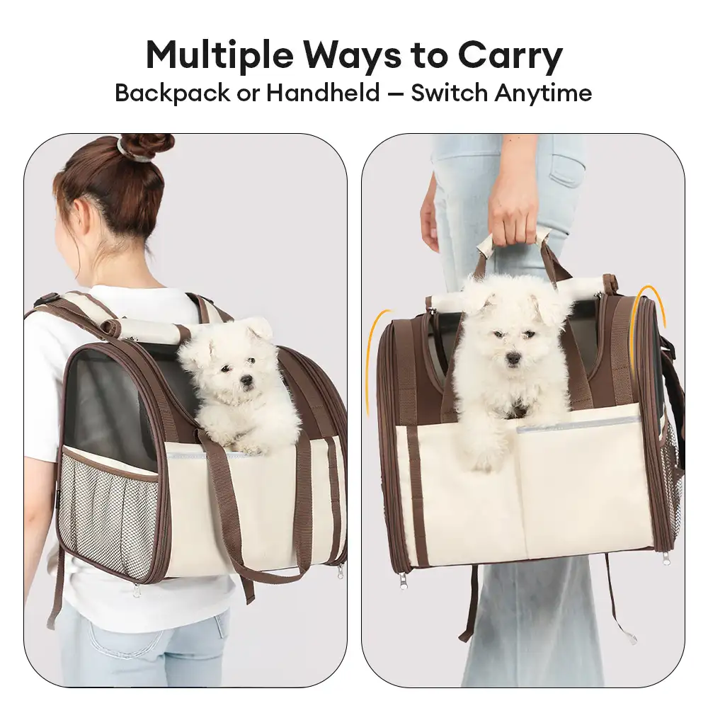 Sac à dos pour animaux de compagnie pliable, respirant et de grande capacité pour le voyage, la sécurité et le vétérinaire. - Image 6
