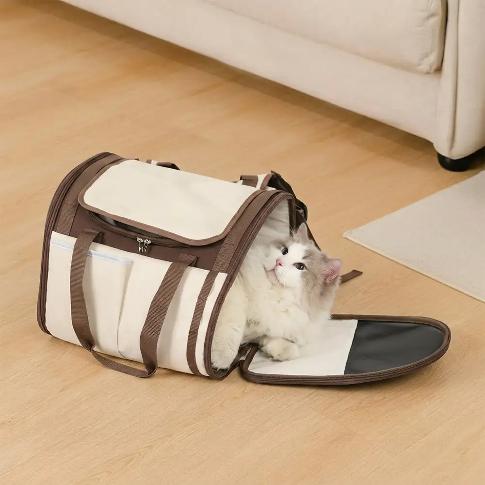 Sac à dos pour animaux de compagnie pliable, respirant et de grande capacité pour le voyage, la sécurité et le vétérinaire. - Image 7