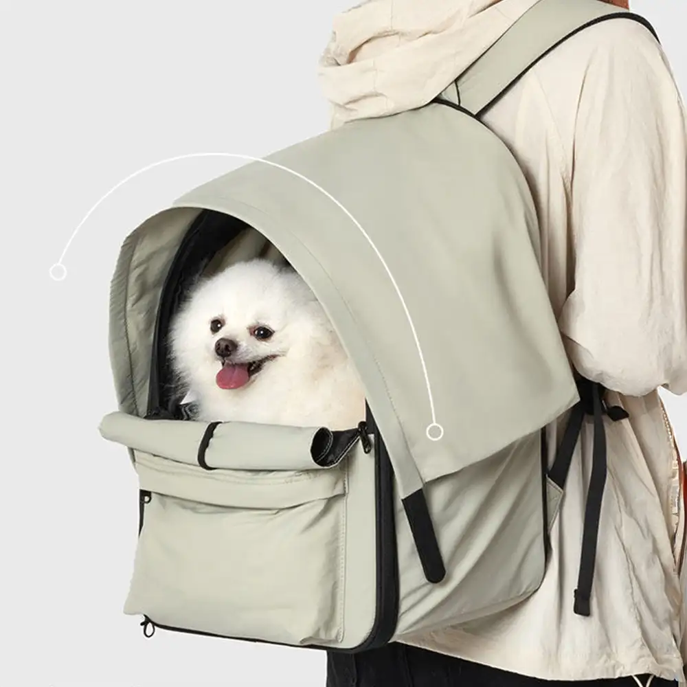 Sac à dos pour chat extensible et respirant pour les voyages en plein air avec auvent. - Image 10