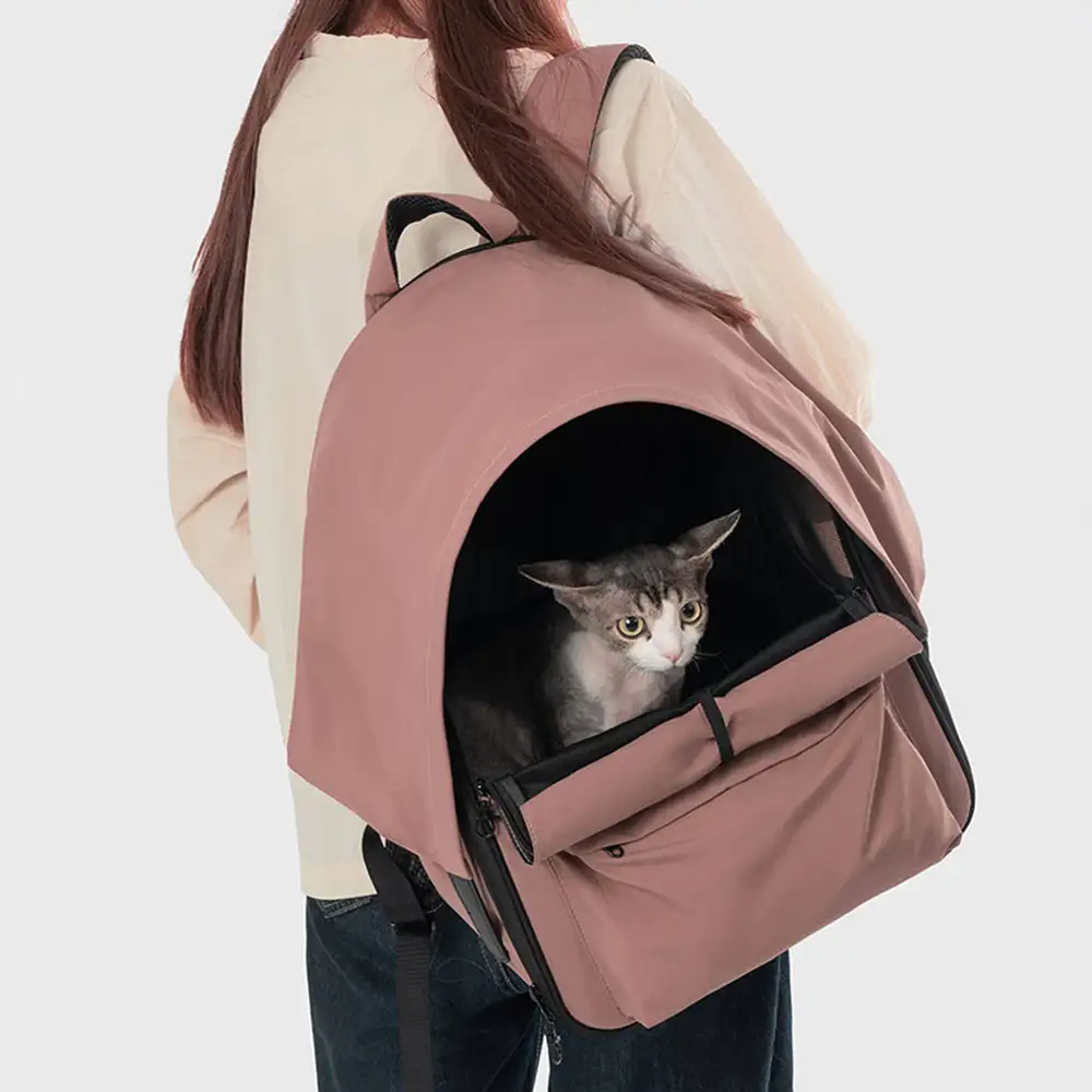 Sac à dos pour chat extensible et respirant pour les voyages en plein air avec auvent. - Image 19