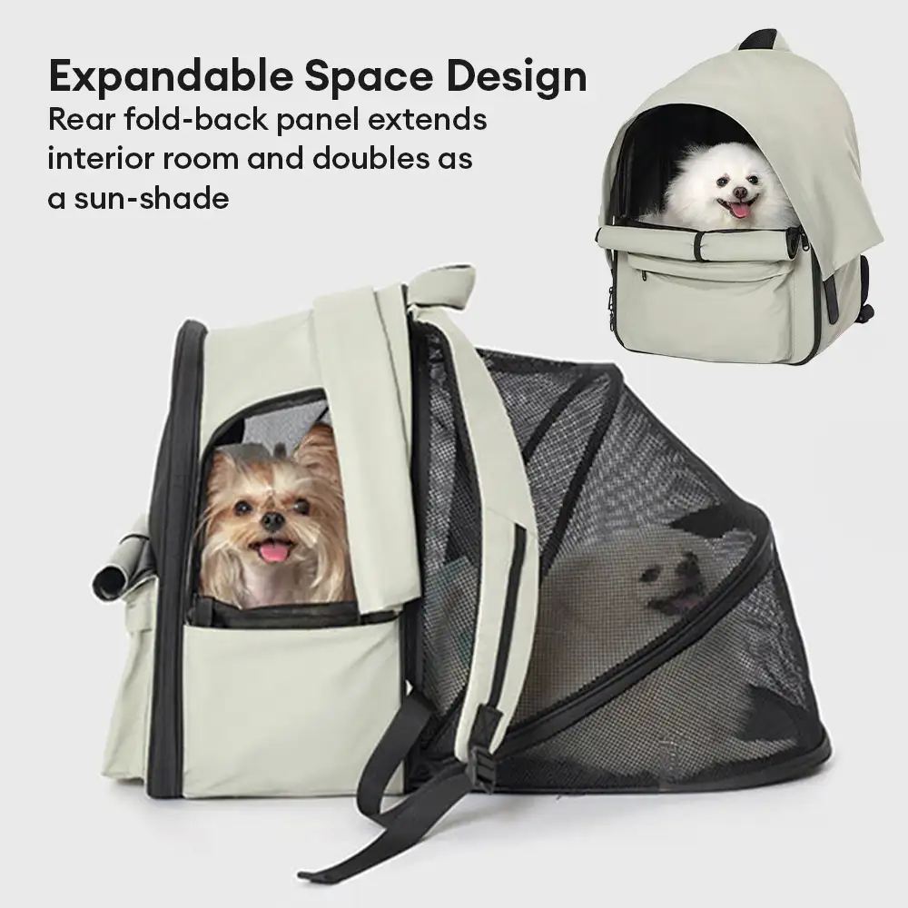 Sac à dos pour chat extensible et respirant pour les voyages en plein air avec auvent. - Image 6