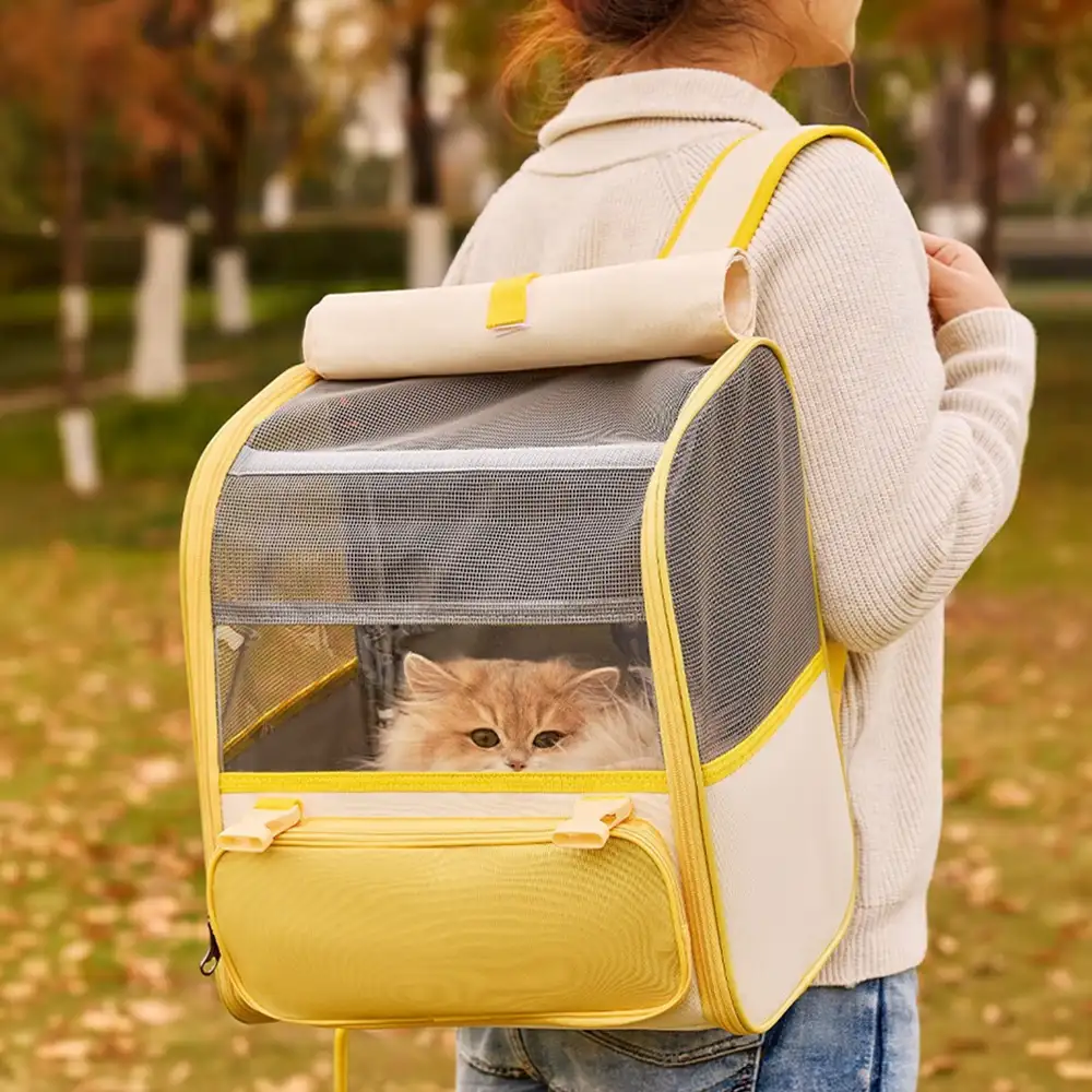Sac à dos transporteur pour chat spacieux et léger avec fenêtre transparente - Image 10