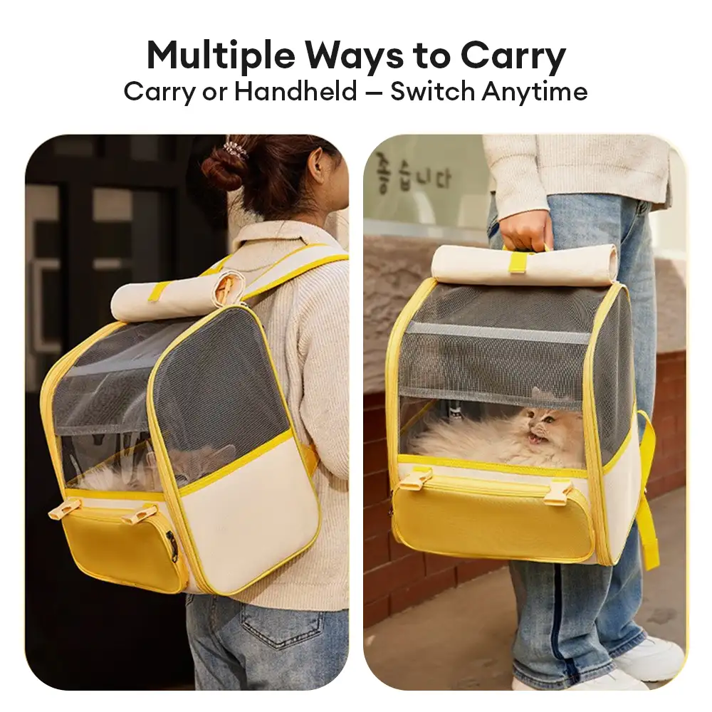Sac à dos transporteur pour chat spacieux et léger avec fenêtre transparente - Image 14