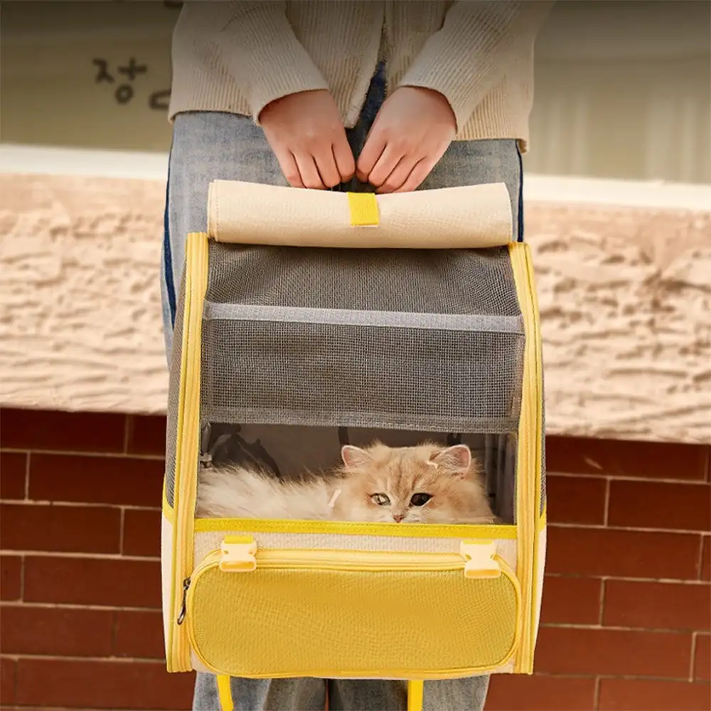 Sac à dos transporteur pour chat spacieux et léger avec fenêtre transparente - Image 20