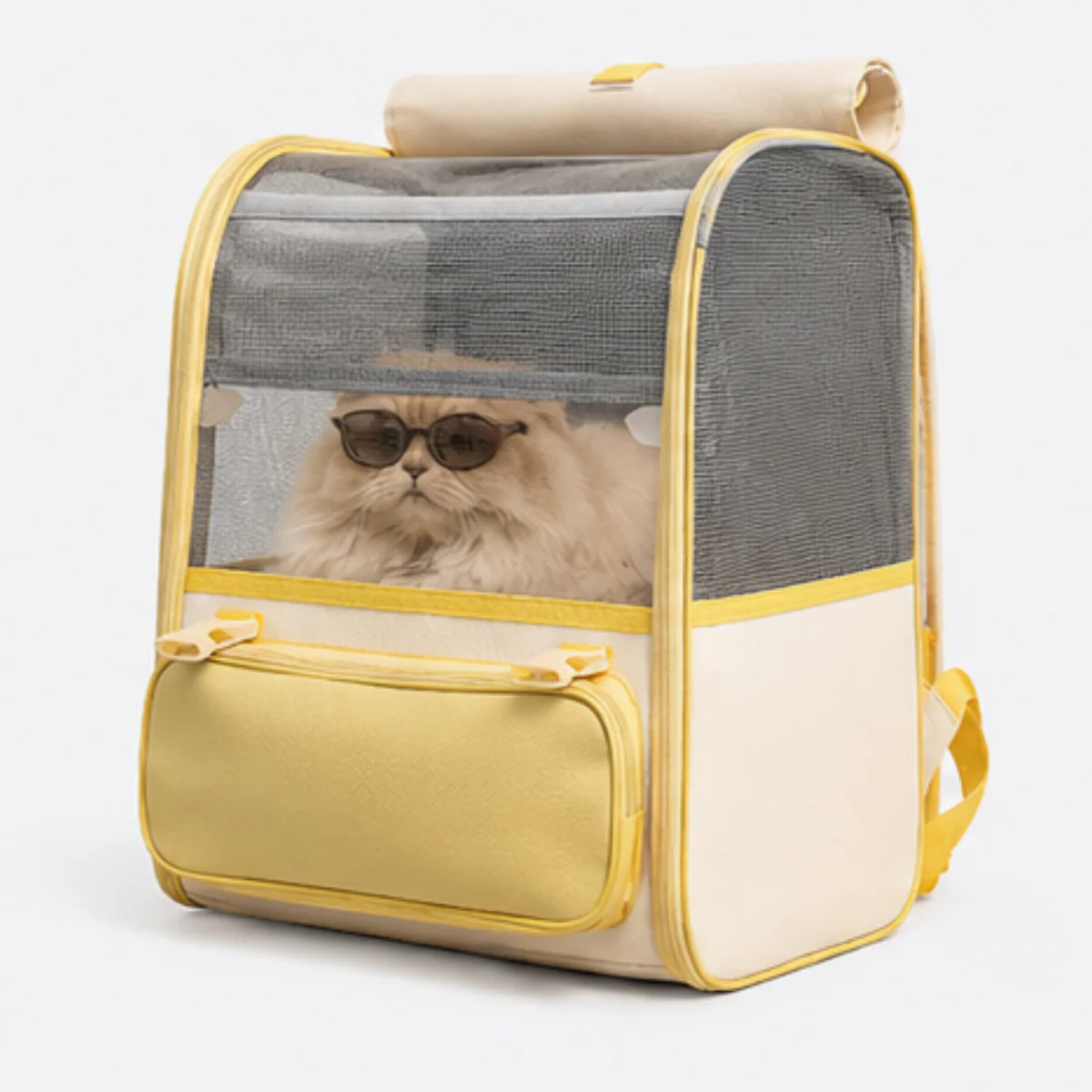 Sac à dos transporteur pour chat spacieux et léger avec fenêtre transparente - Image 7