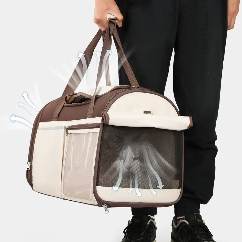 Sac de transport pour animaux, multifonction, à bandoulière, respirant, pour le voyage et le vétérinaire. - Image 5