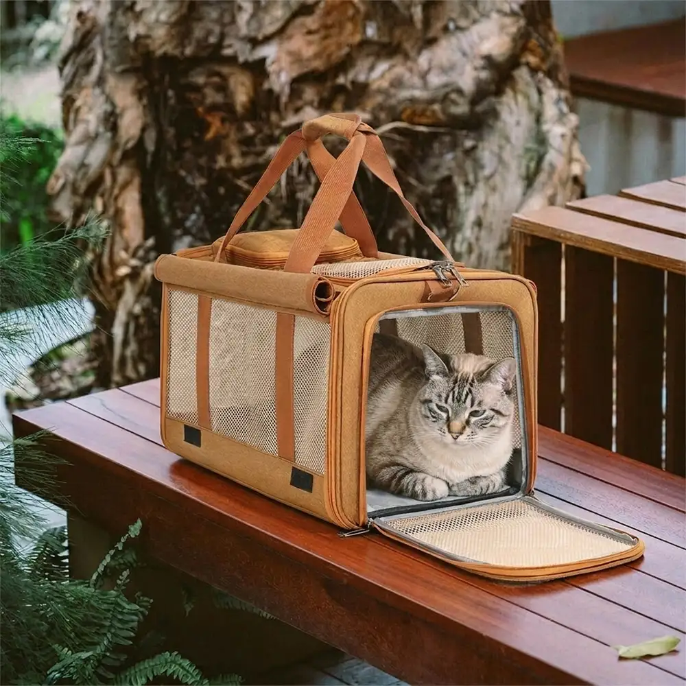 Sac de transport pour chat portable, respirant, à grande capacité, extensible et multifonctionnel Approuvé par les compagnies aériennes - Image 3