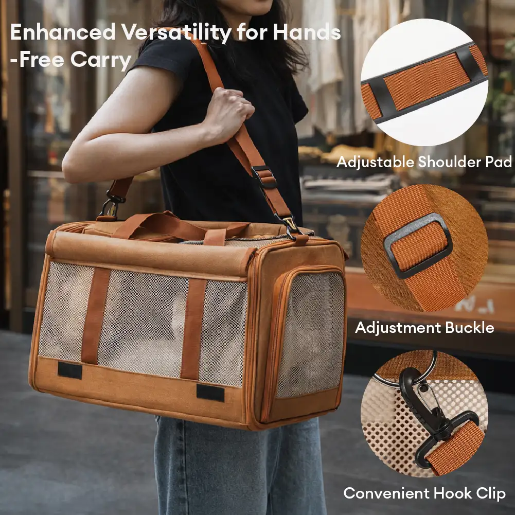 Sac de transport pour chat portable, respirant, à grande capacité, extensible et multifonctionnel Approuvé par les compagnies aériennes - Image 4