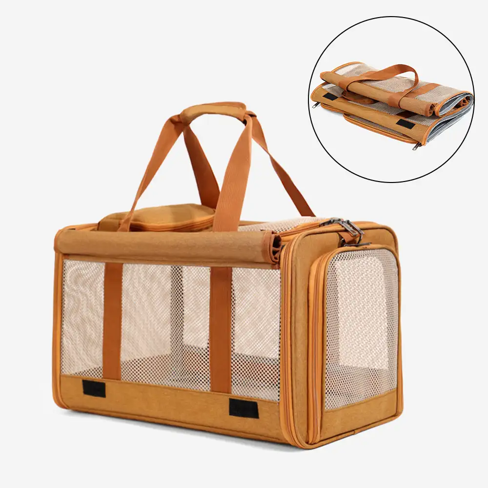 Sac de transport pour chat portable, respirant, à grande capacité, extensible et multifonctionnel Approuvé par les compagnies aériennes - Image 6