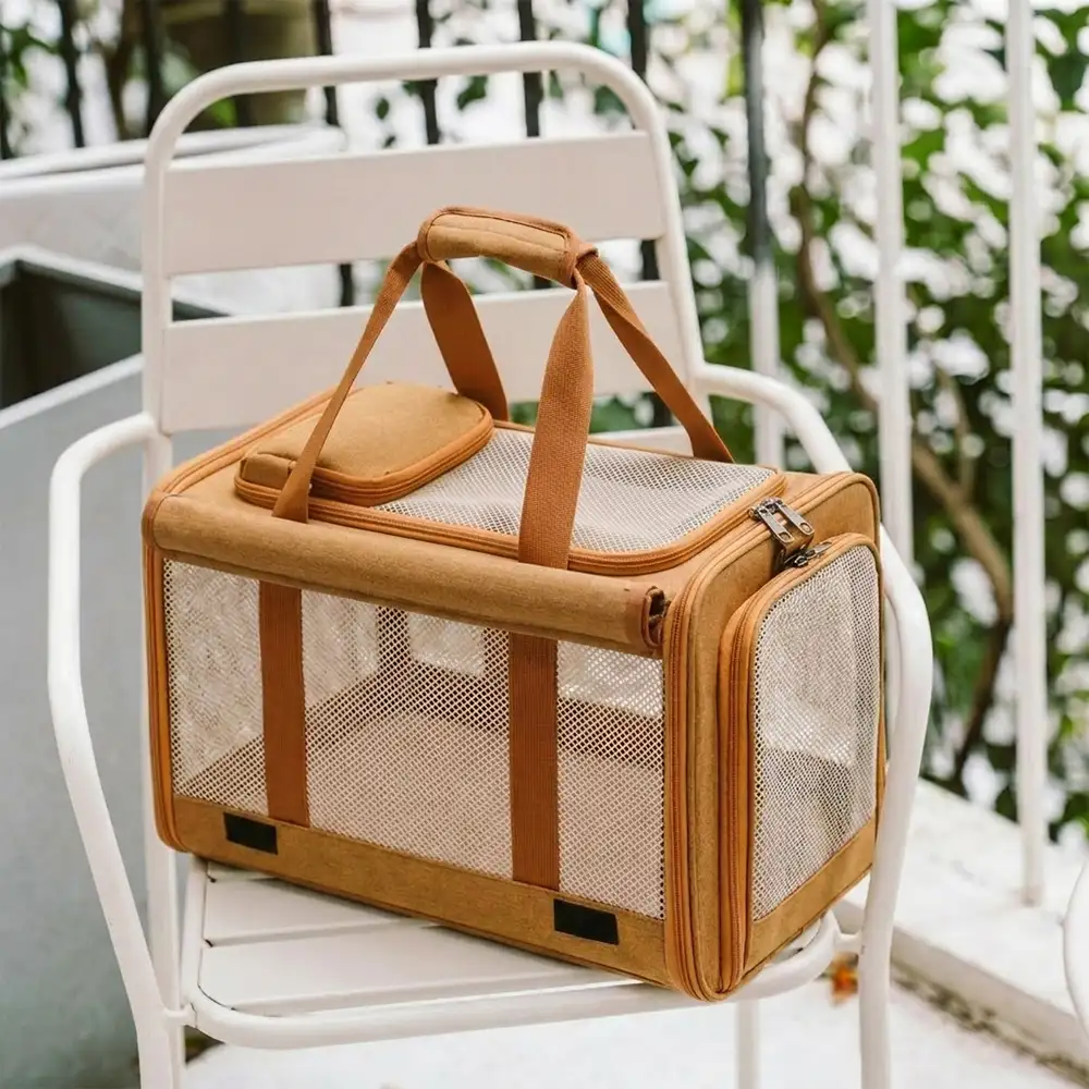 Sac de transport pour chat portable, respirant, à grande capacité, extensible et multifonctionnel Approuvé par les compagnies aériennes - Image 7