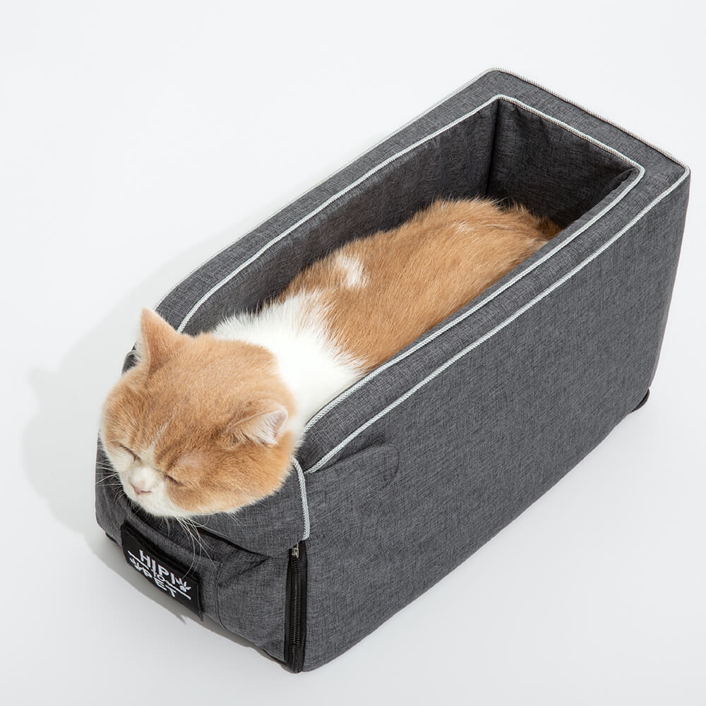Siège auto pour animal de compagnie style console en suédine - Image 10
