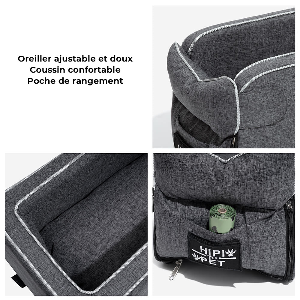 Siège auto pour animal de compagnie style console en suédine - Image 3
