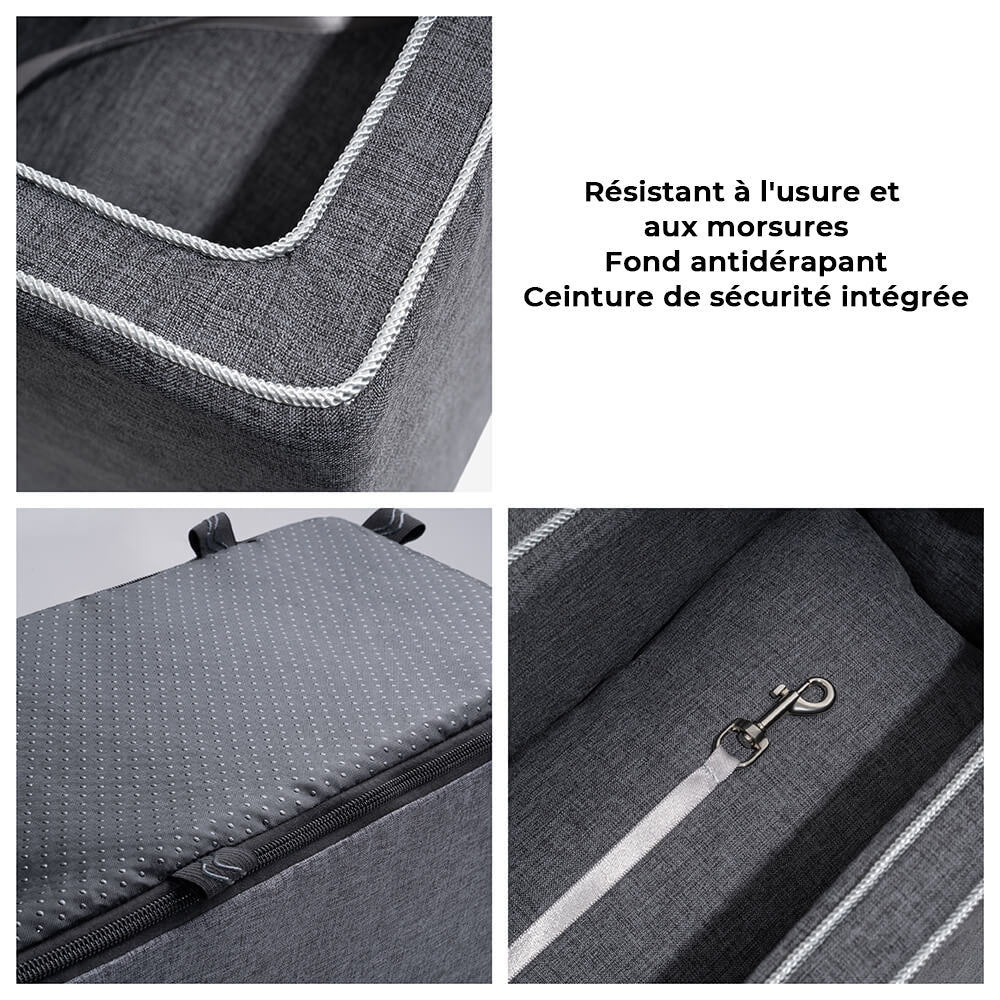 Siège auto pour animal de compagnie style console en suédine - Image 4
