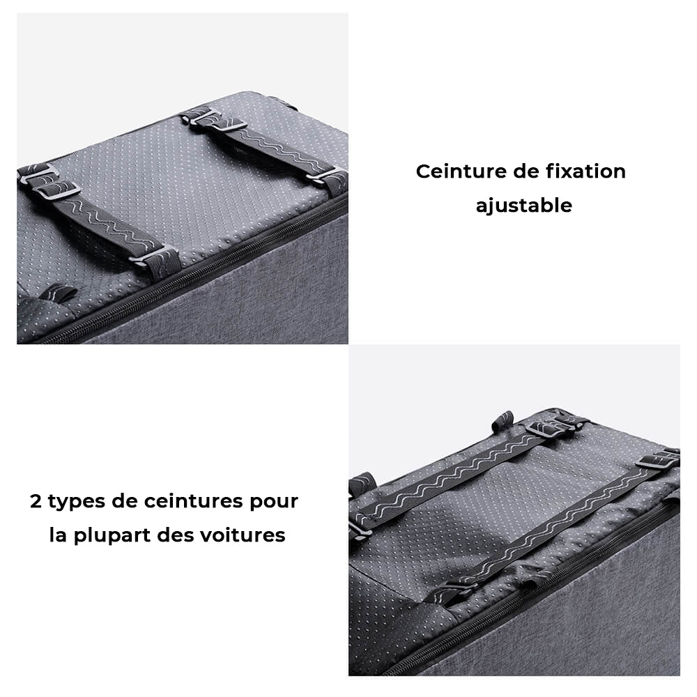 Siège auto pour animal de compagnie style console en suédine - Image 5