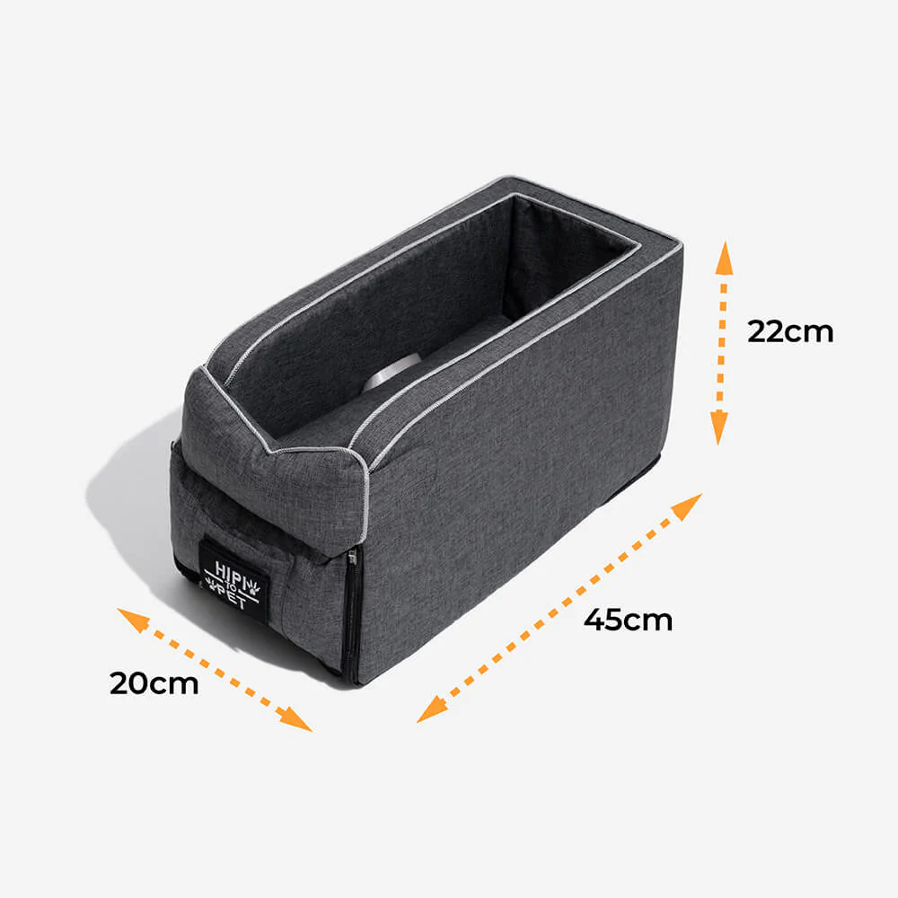 Siège auto pour animal de compagnie style console en suédine - Image 6
