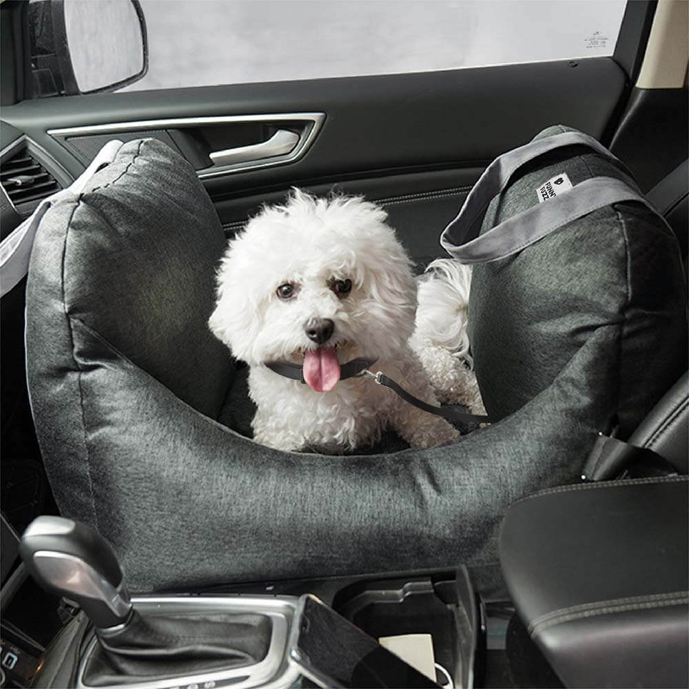 Siège de voiture pour chien à damier vintage et cœur - Image 24