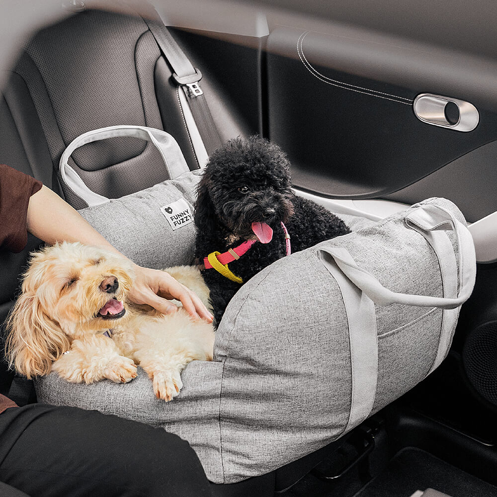 Siège de voiture pour chien à damier vintage et cœur - Image 27