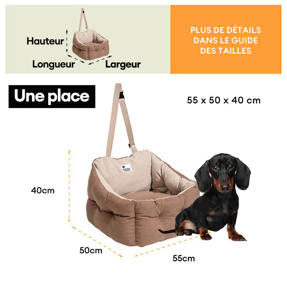 Siège auto pour chien surélevé et épaissi et imperméable avec protection pour le voyage - Image 8