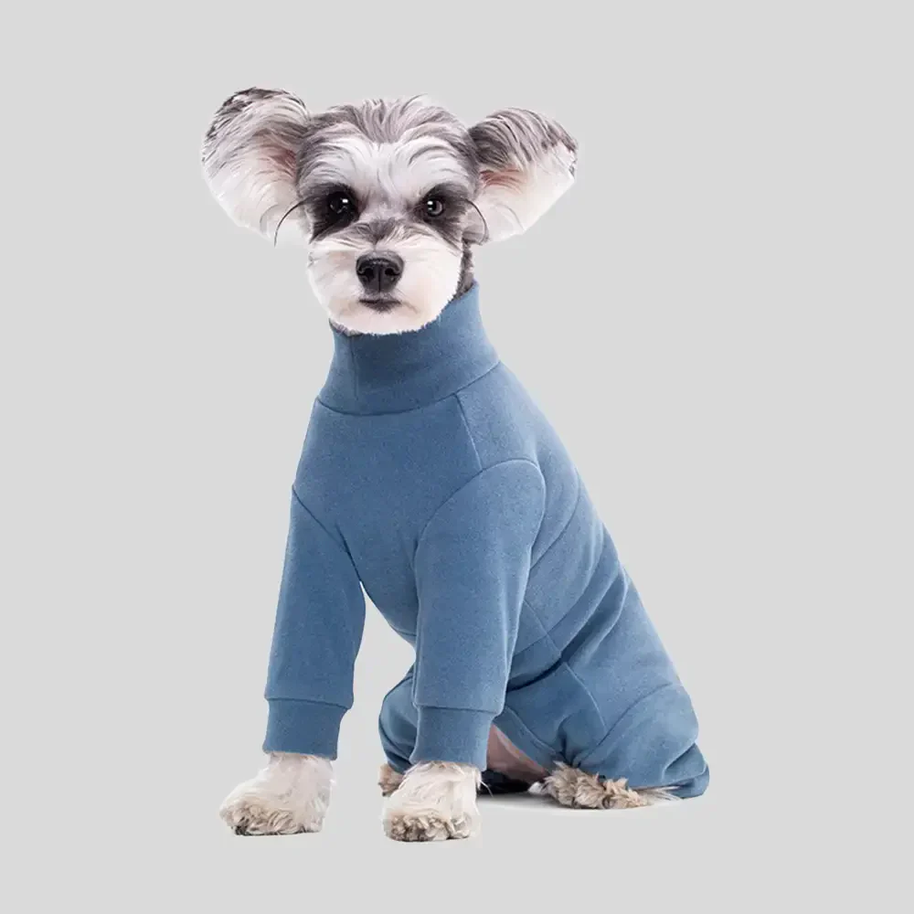Survêtement en polaire douce et chaude à col montant pour chien à quatre pattes avec taille ajustable. - Image 2