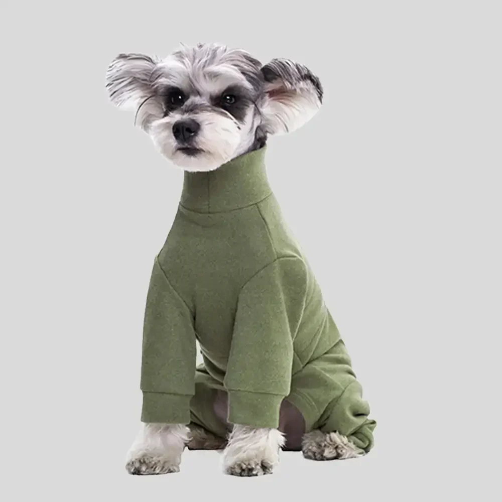 Survêtement en polaire douce et chaude à col montant pour chien à quatre pattes avec taille ajustable. - Image 3