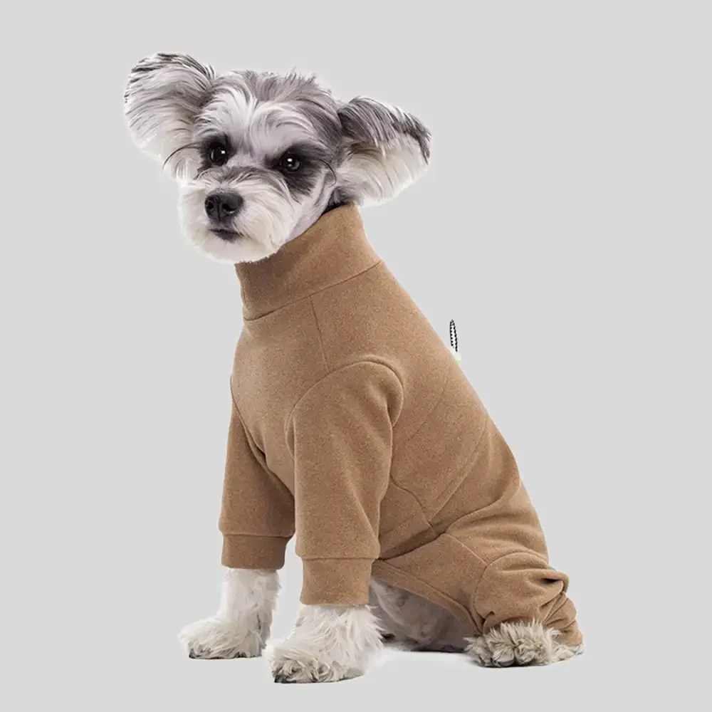 Survêtement en polaire douce et chaude à col montant pour chien à quatre pattes avec taille ajustable. - Image 4