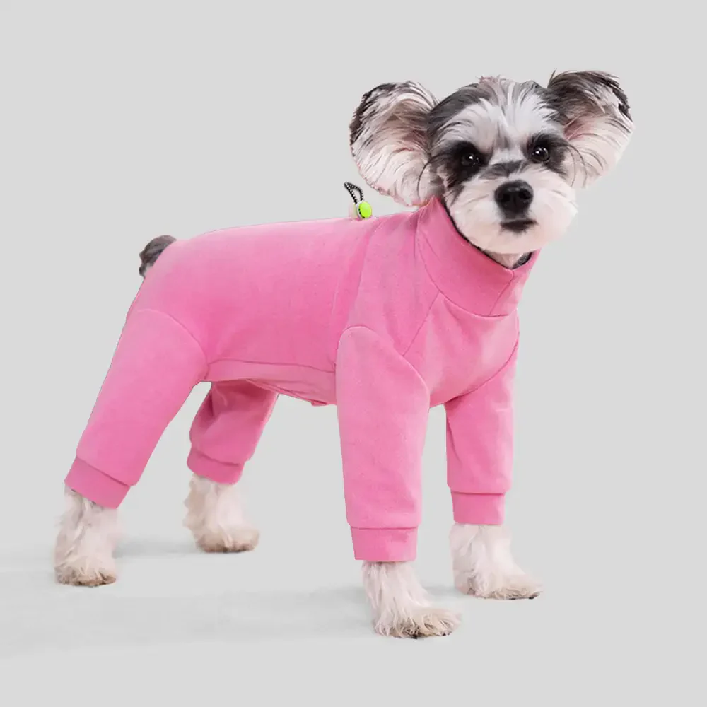 Survêtement en polaire douce et chaude à col montant pour chien à quatre pattes avec taille ajustable. - Image 5