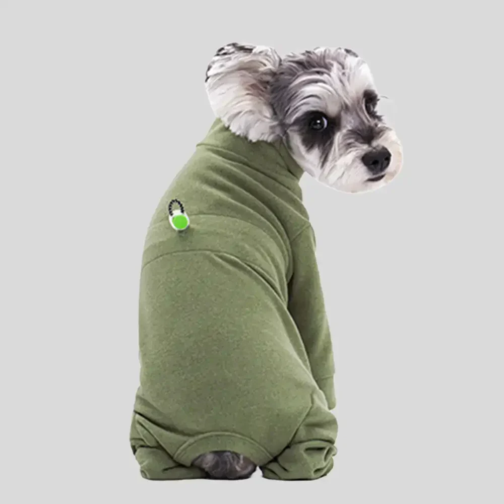 Survêtement en polaire douce et chaude à col montant pour chien à quatre pattes avec taille ajustable. - Image 8