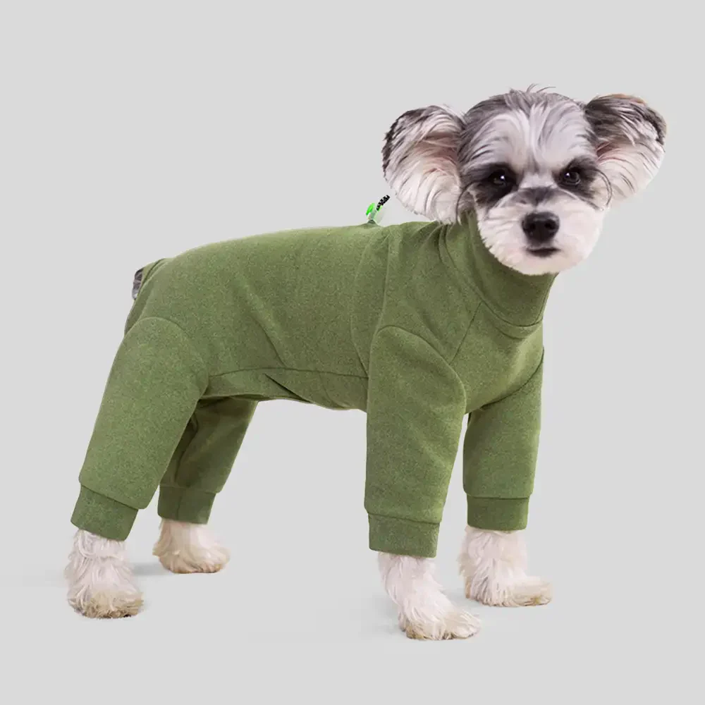 Survêtement en polaire douce et chaude à col montant pour chien à quatre pattes avec taille ajustable. - Image 9