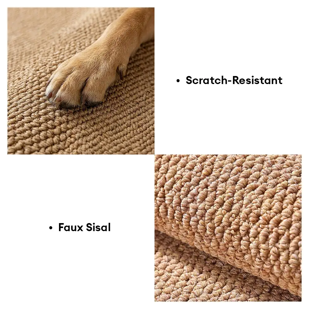Tapis grattant pour chat en faux sisal classique épais, anti-rayures et antidérapant. - Image 5