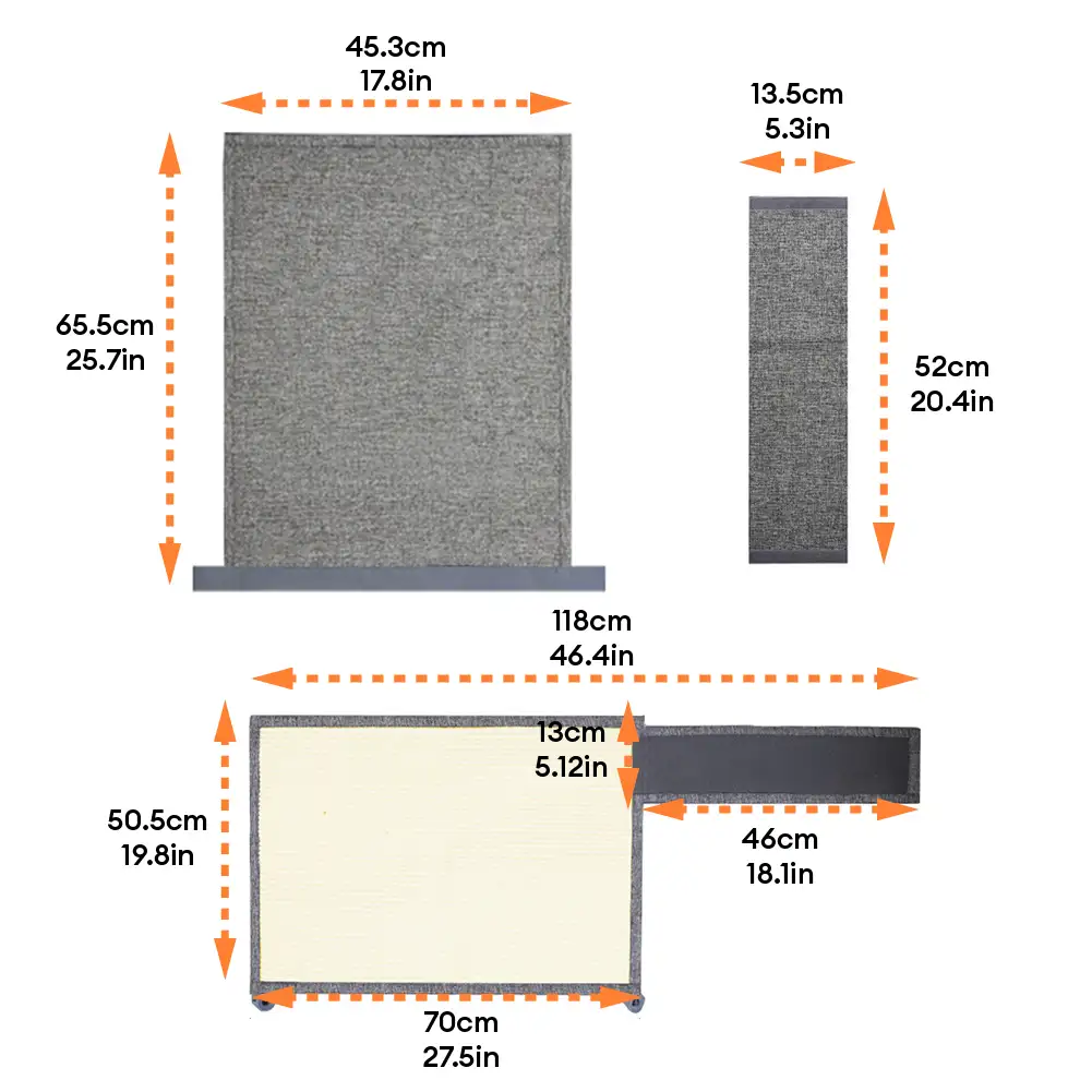 Tapis grattant pour chats entièrement recouvert en faux sisal, protection des accoudoirs de canapé pour chats. - Image 9