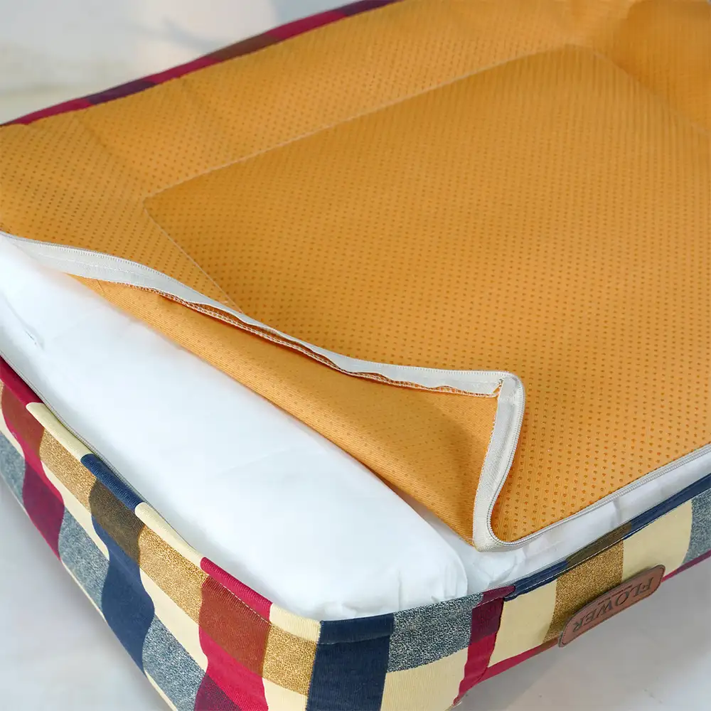 Tissu en toile de coton respirant et résistant aux rayures pour panier pour chien. - Image 6
