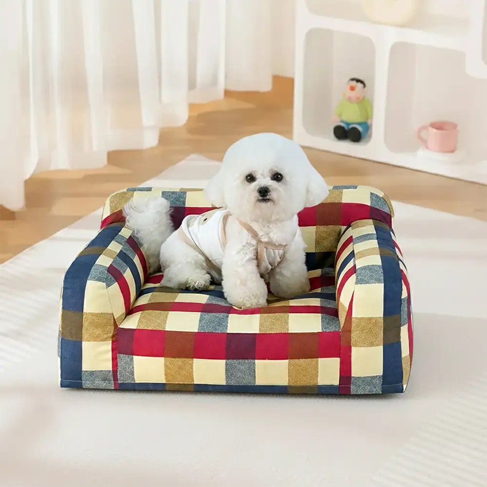 Tissu en toile de coton respirant et résistant aux rayures pour panier pour chien. - Image 8