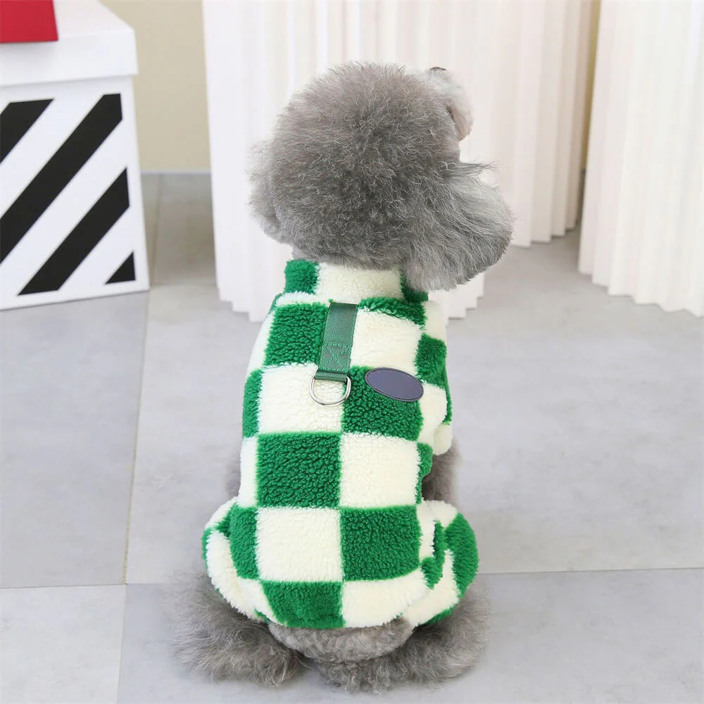 Veste en polaire à carreaux pour chien – Style audacieux et chaleur pour les promenades d'hiver - Image 10