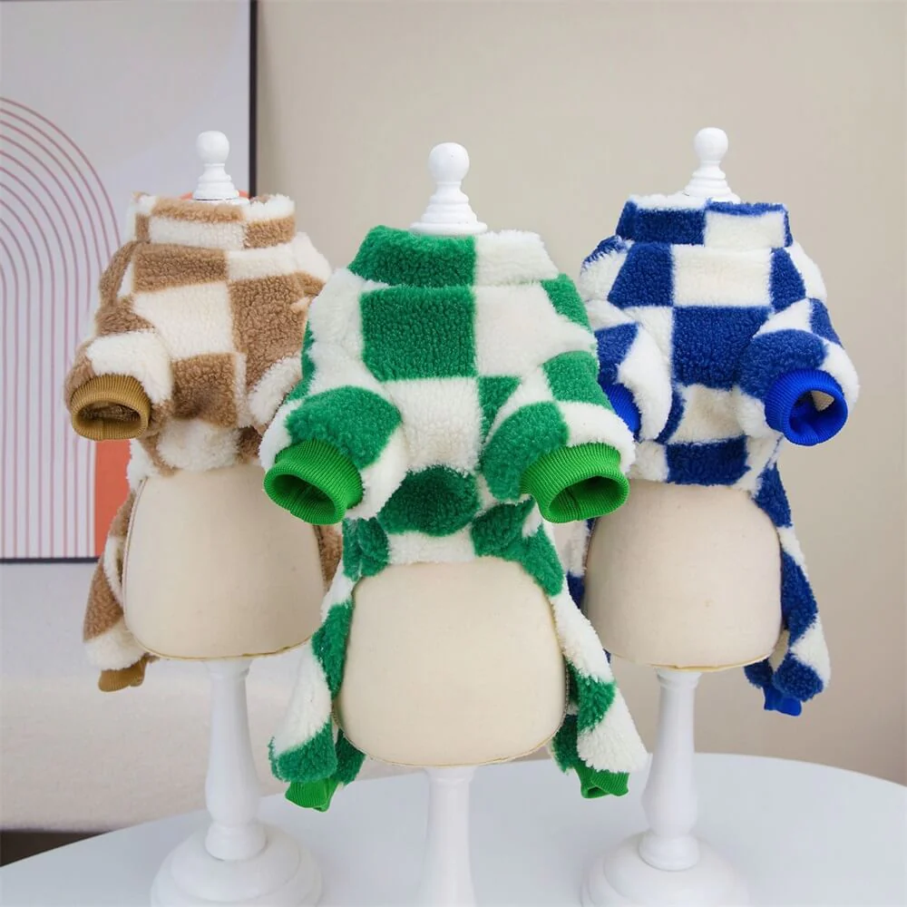 Veste en polaire à carreaux pour chien – Style audacieux et chaleur pour les promenades d'hiver - Image 13