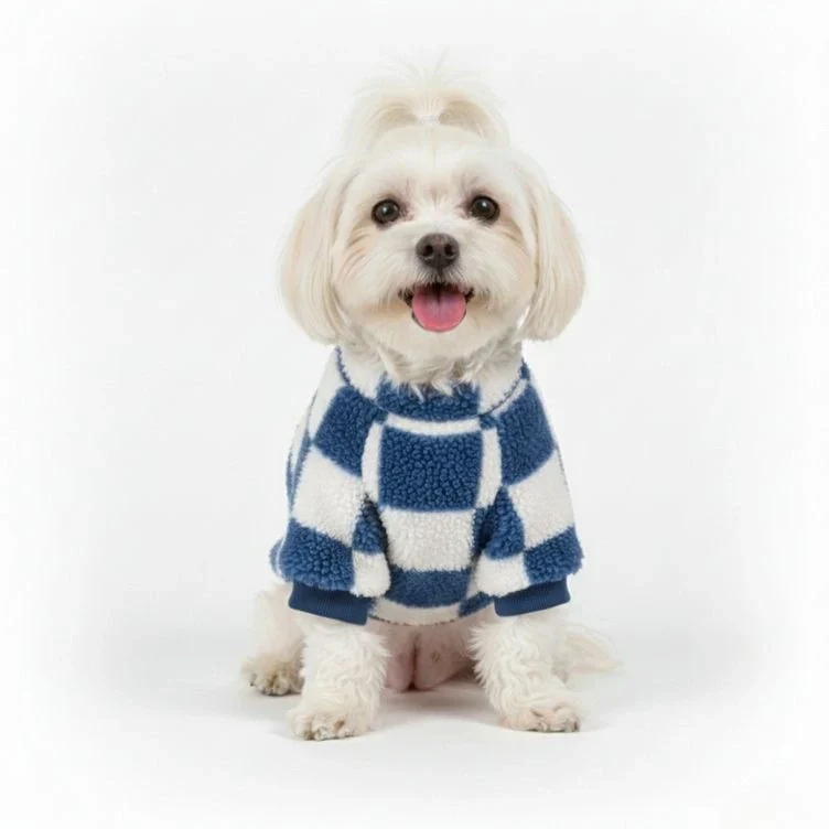 Veste en polaire à carreaux pour chien – Style audacieux et chaleur pour les promenades d'hiver - Image 6