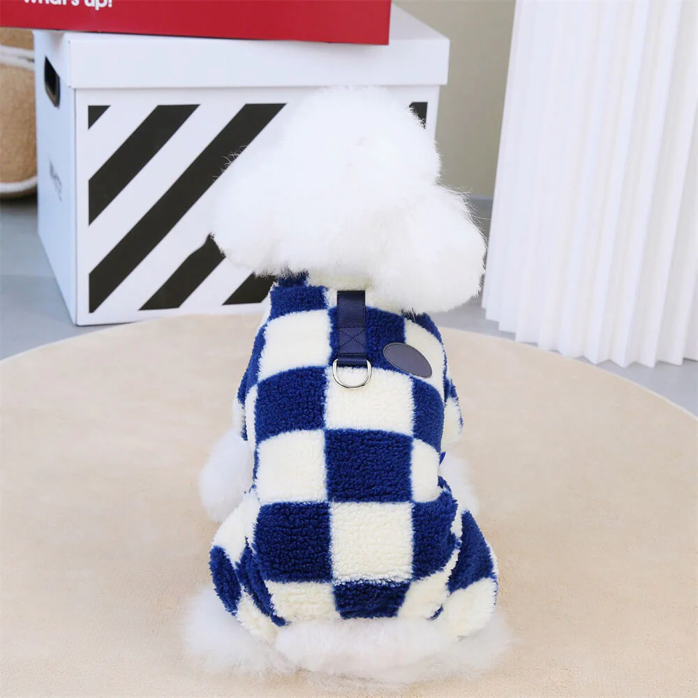 Veste en polaire à carreaux pour chien – Style audacieux et chaleur pour les promenades d'hiver - Image 8