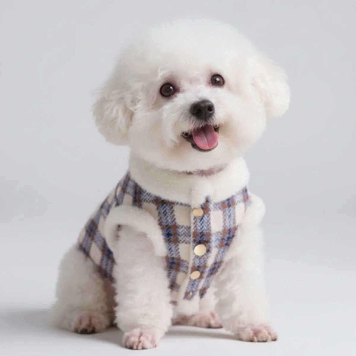 Veste polaire à carreaux pour chien - Une veste d'hiver chaude et élégante - Image 2