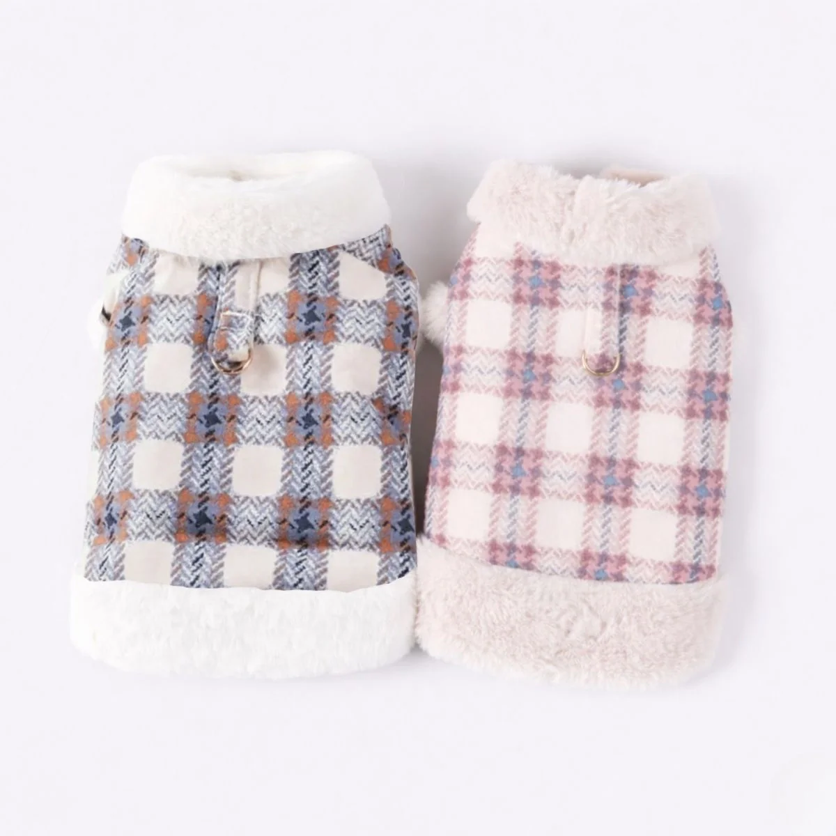 Veste polaire à carreaux pour chien - Une veste d'hiver chaude et élégante - Image 3