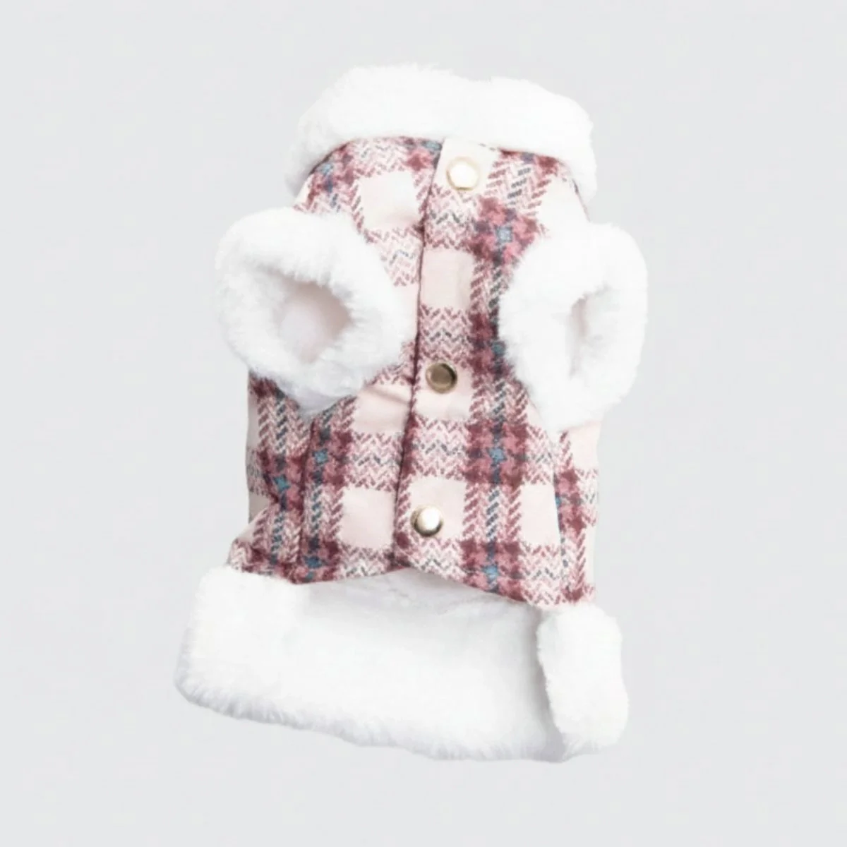 Veste polaire à carreaux pour chien - Une veste d'hiver chaude et élégante - Image 5