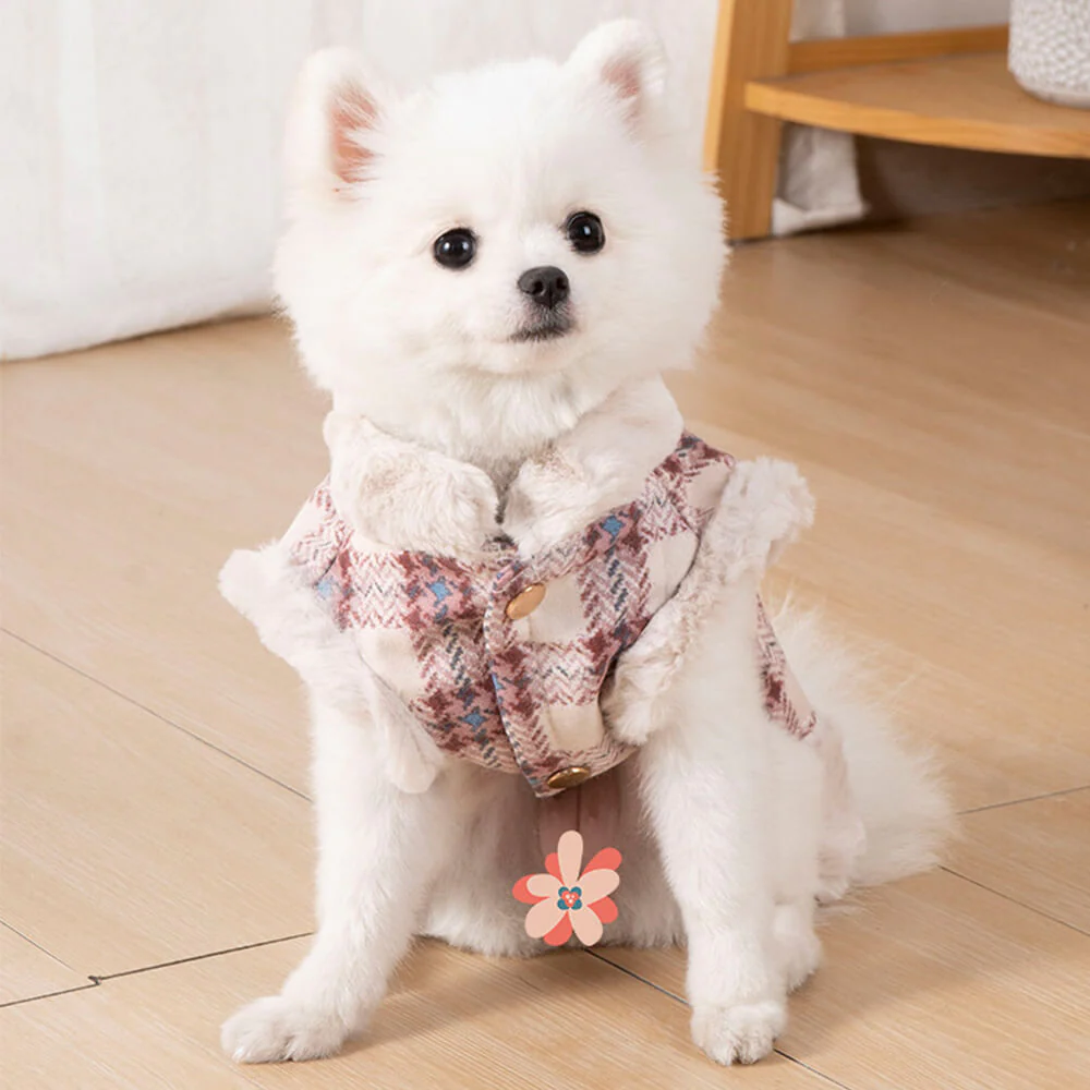 Veste polaire à carreaux pour chien - Une veste d'hiver chaude et élégante - Image 6