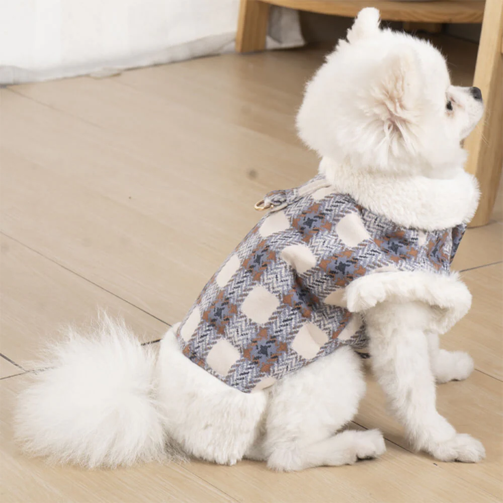 Veste polaire à carreaux pour chien - Une veste d'hiver chaude et élégante - Image 7